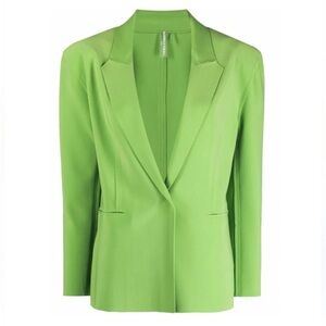 Norma Kamali Peak Lapels Single Breasted Blazer in Lime Green Size XS / 34